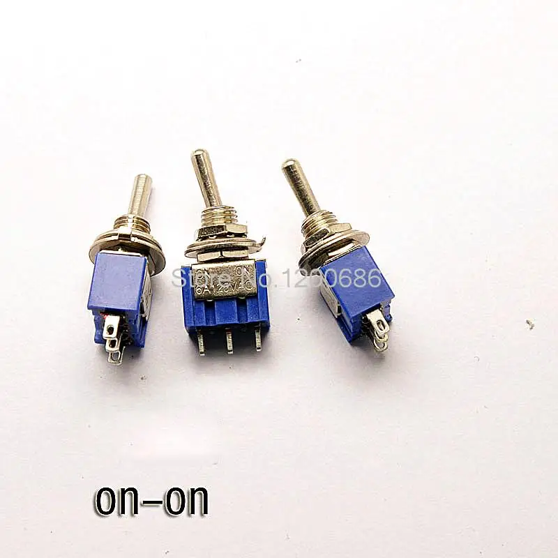 Купи Toggle switch Toggle switch MTS102 3A / 250V 6A / 125V single joint 3 feet 2 files за 126 рублей в магазине AliExpress