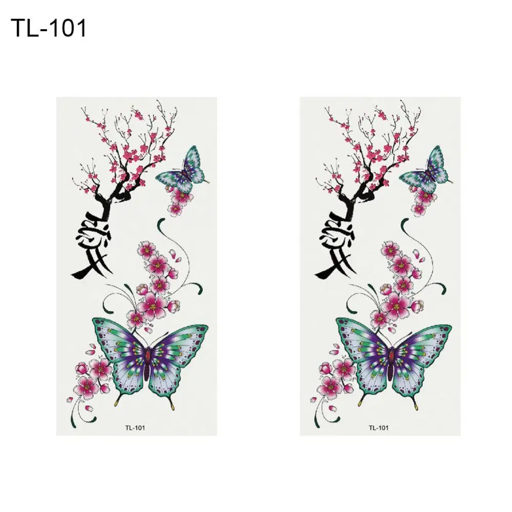 

Waterproof Sexy Body Art Sticker Decor Temporary Tattoo Sticker Decal 2 Sheets Women Flower Body Hand