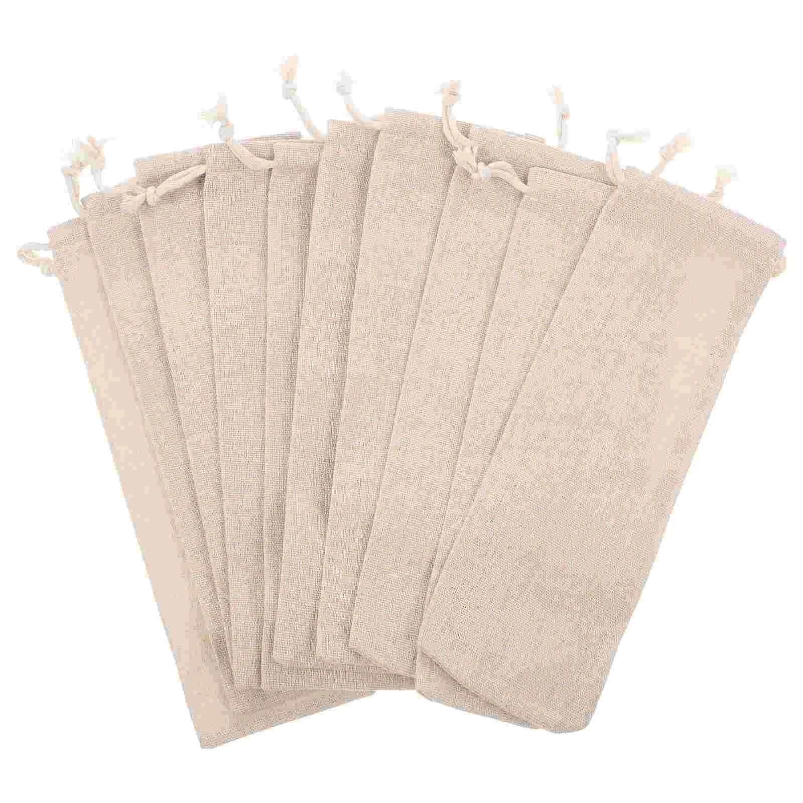 

Straw Pouch Case Straws Reusable Carrying Travel Drinking Burlap Holder Forks Spoon Fork Drawstring Cotton Cutlery Storage