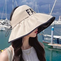 2022 foldable upf 50 sun hat for women summer wide brim uv protection panama beach hat ladies girls outdoor korean hat