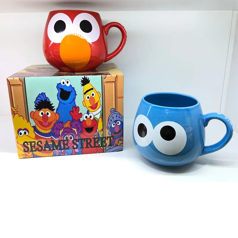 

Large-capacity Cartoon Coffee Milk Mug with Handle Cute Expression Ceramic Mug Personality Expression to Send Friends Gifts