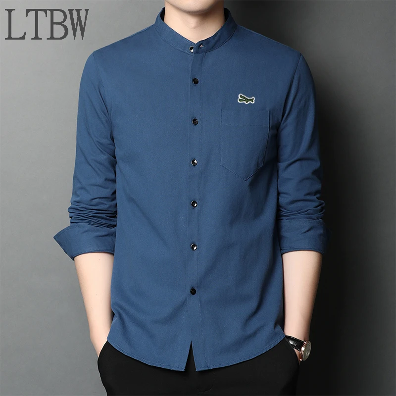 Fast Shipping New Men's Solid Color Long Sleeve Hunting Style Shirts Casual Long Sleeve Tops