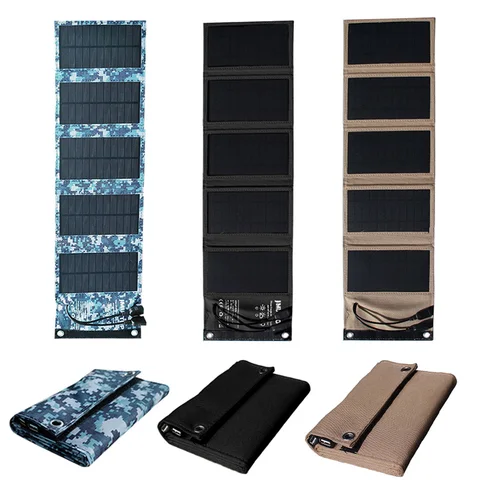 Складная портативная солнечная панель 5 в 10 Вт, зарядное устройство для сотового телефона USB, уличный походный водонепроницаемый аккумулятор для кемпинга, солнечный генератор