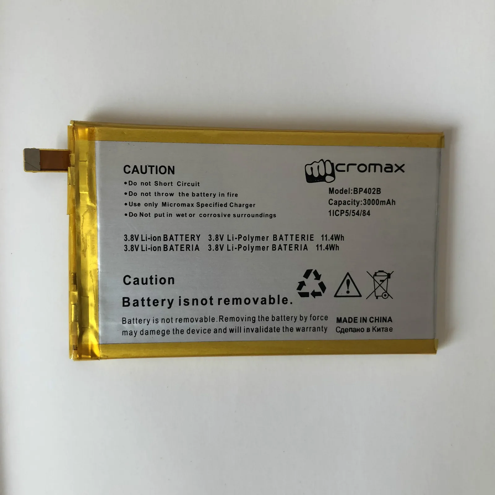 

For Micromax Fist Q391 Battery Bp402b Brand New Mobile Phone Battery 3000MAh