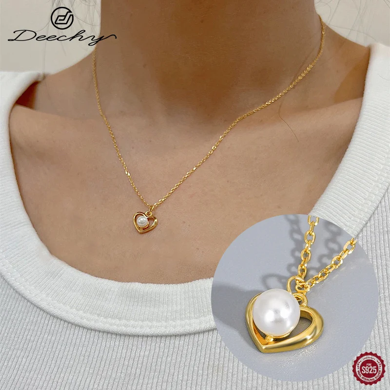 Женское Ожерелье-чокер из серебра 925 пробы с искусственным жемчугом