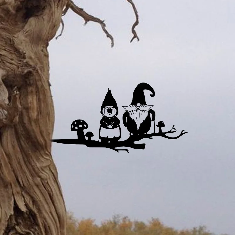 Гном Декоративное Металлическое Дерево Сад Художественная Металлическая