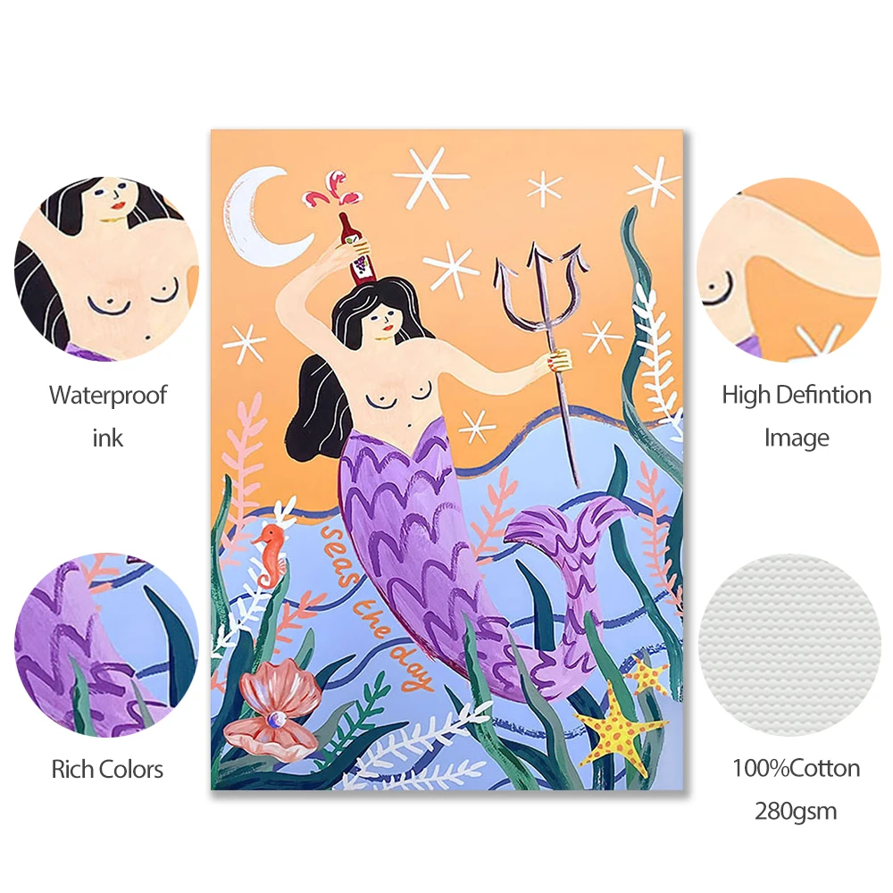 Поп абстрактная фотография девушка Бохо хиппи настенная Картина на холсте