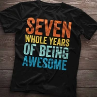 7th birthday shirt 7th birthday gift awesome birthday party gift for 7 year old born in 2015 since 2015 short sleeve top tees