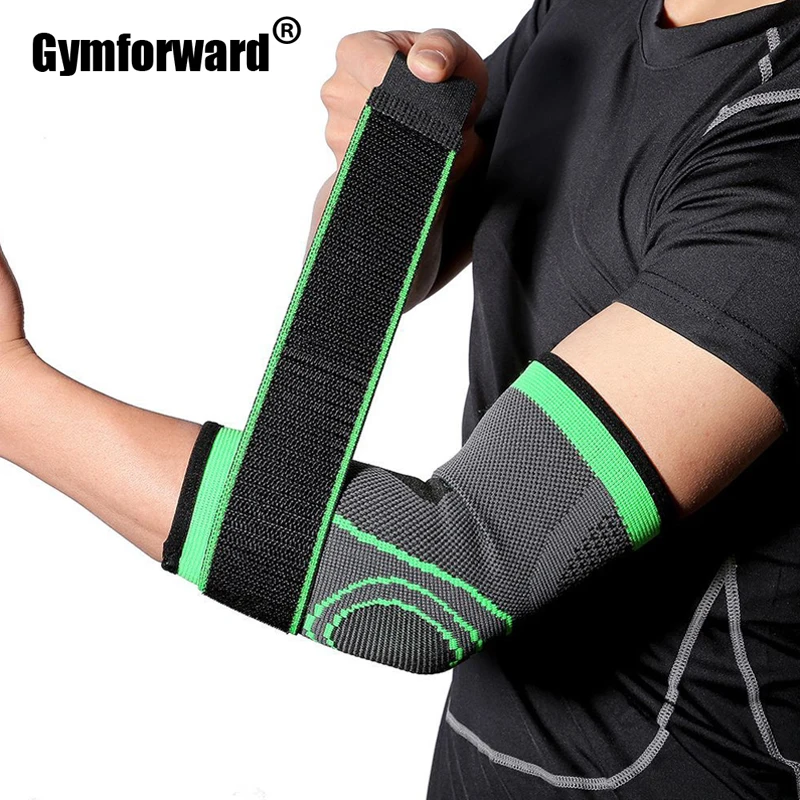 

1Pc Elbow Pads for Sports Brace Support Arm Sleeves Compression Volleyball Basketball Elastic Elbow Protector Elastic Tape Strap
