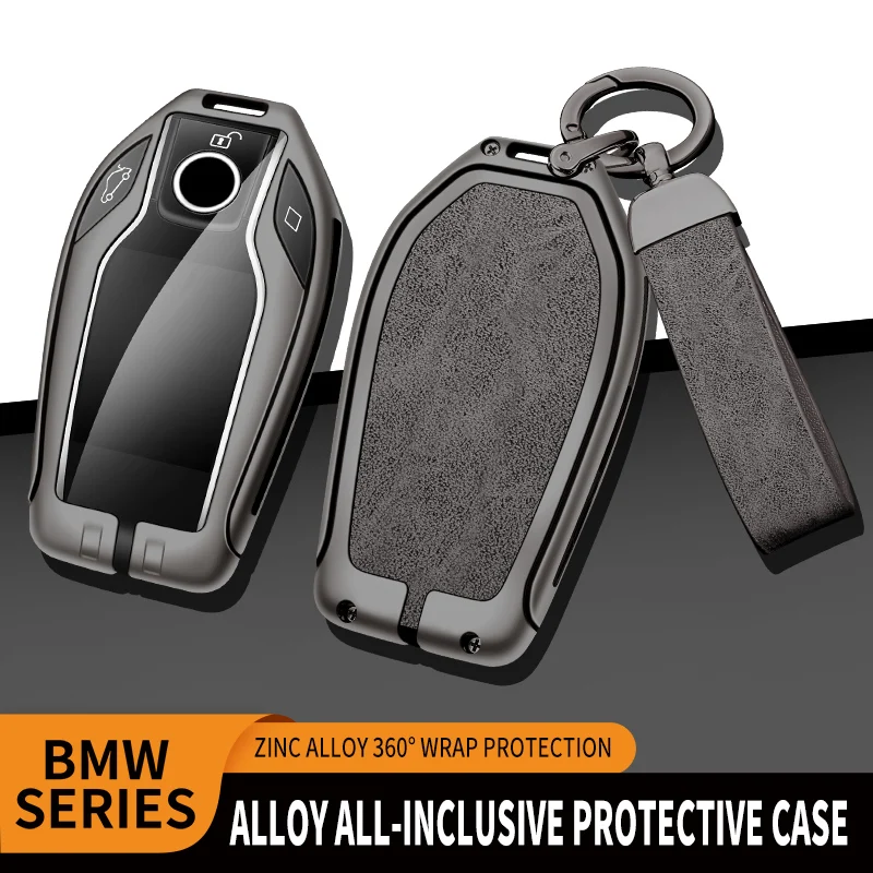 

New Zinc Alloy+Leather+TPU Car Key Case Bag For BMW 5 7 Series G11 G12 G30 G31 G32 G01 G02 G05 G07 X5 X4 X3 Accessories