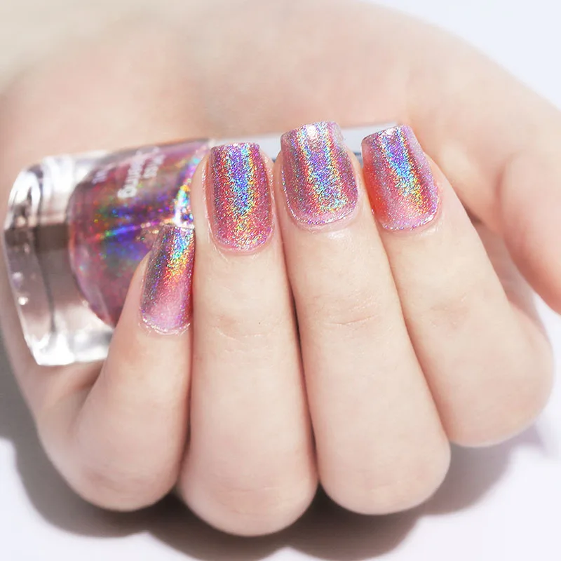 

Misscheering 7ml Holographic Nail Polish Colorful Laser Nail Art Varnish Hologram Effect Polishes Manicure Nail Glitter Decorati