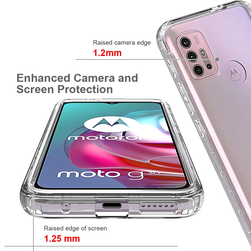 Чехол для Motorola Moto G30 G20 G10 Power G60 G9 Plus полная защита Жесткий ПК + Мягкий ТПУ