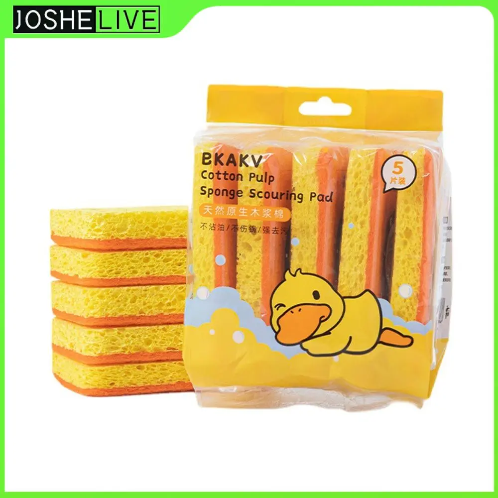 

Dishwashing Cloth Wood Oil Absorbing Dishcloth Cartoon Creative Sponge Wipe Kitchen Tools Portable Household Cleaning Supplies