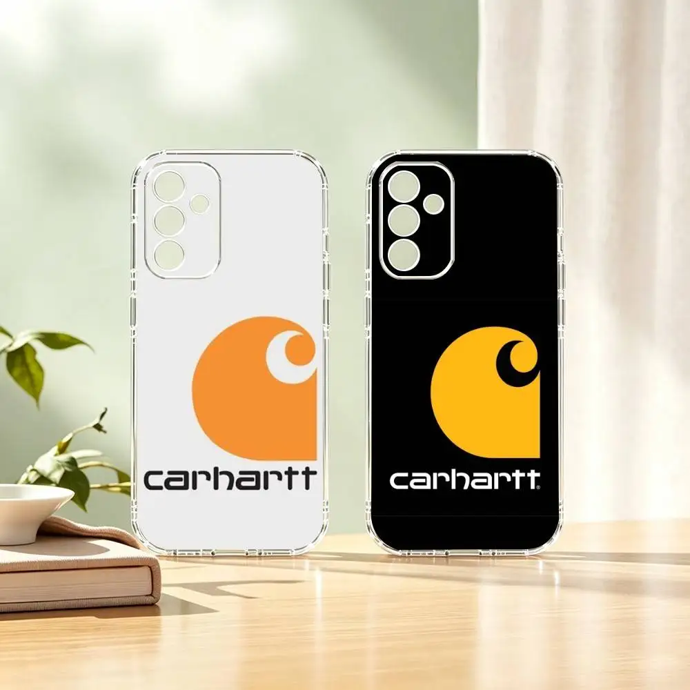 Фото Модный чехол для телефона с логотипом C-Carhartt для Samsung A10,12,20,21S,30,31,40,50,51,52,70,71, прозрачный чехол №1