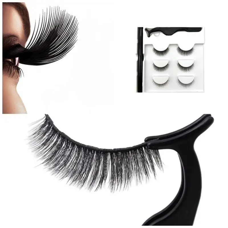 

Magnetic Eyelashes 3D Mink Eyelashes Makeup Magnetic Lashes Eyeliner Tweezers Set Natural False Lashes Short Faux Cils