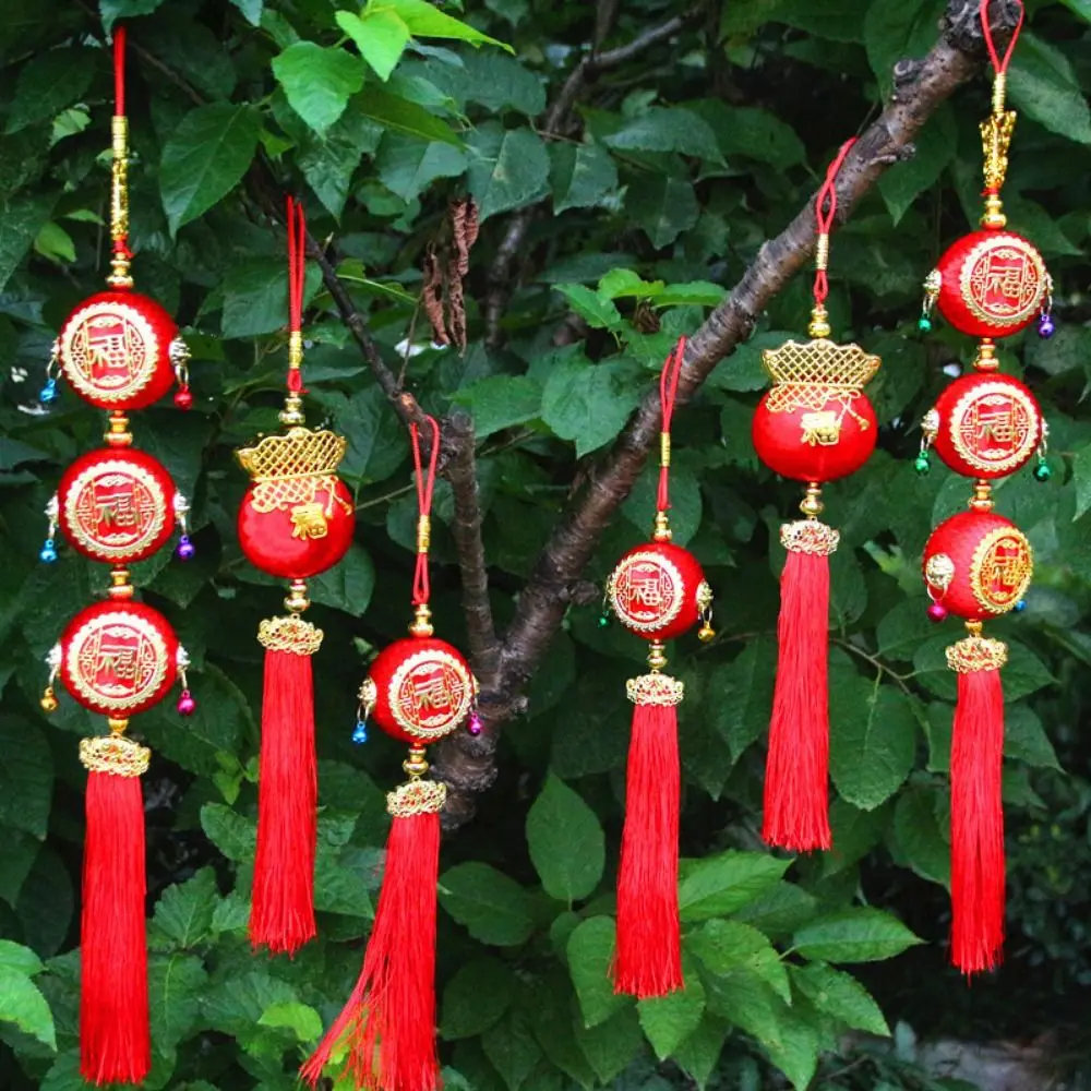 

Decorative Colored Bell Pendant Spring Festival String Drum Bell Small Lantern Blessing Bag