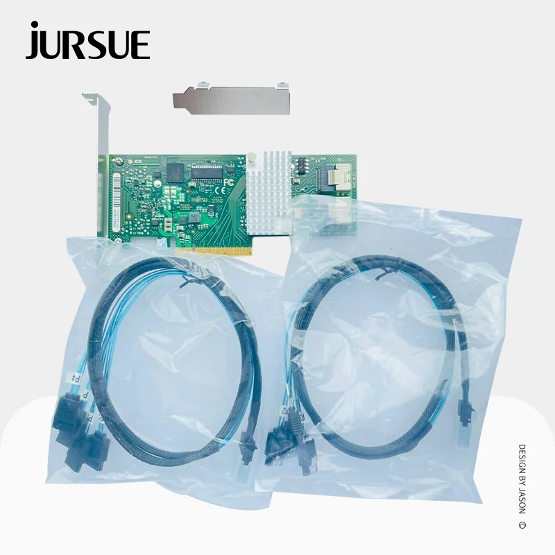 Фото Для Fujitsu LSI 9211-8I RAID контроллер карты FW:P20 IT Mode ZFS frenas unRAID SAS PCI E RAID расширитель + 2 * SFF8087 SATA кабель №2