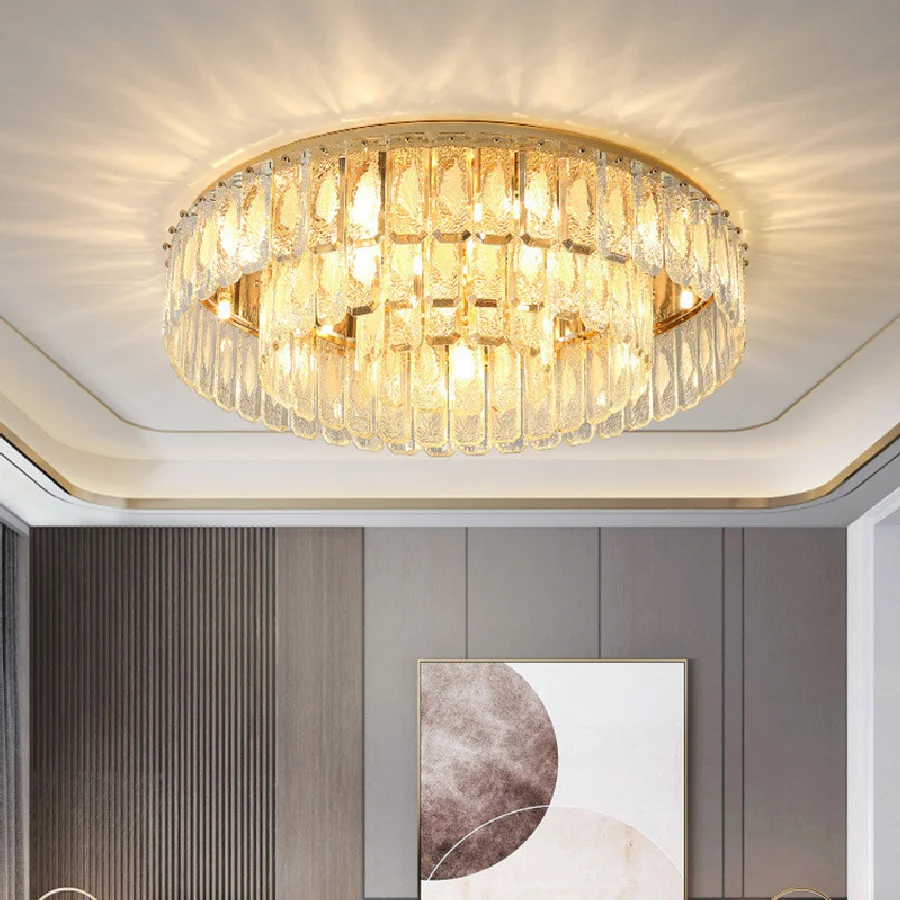 

Living Room Deco Led G9 Ceiling Lights Lustre Gold Steel Ceiling Lamp Bedroom Glass Ceiling Lighting Indoor Light Lamp Fixtures