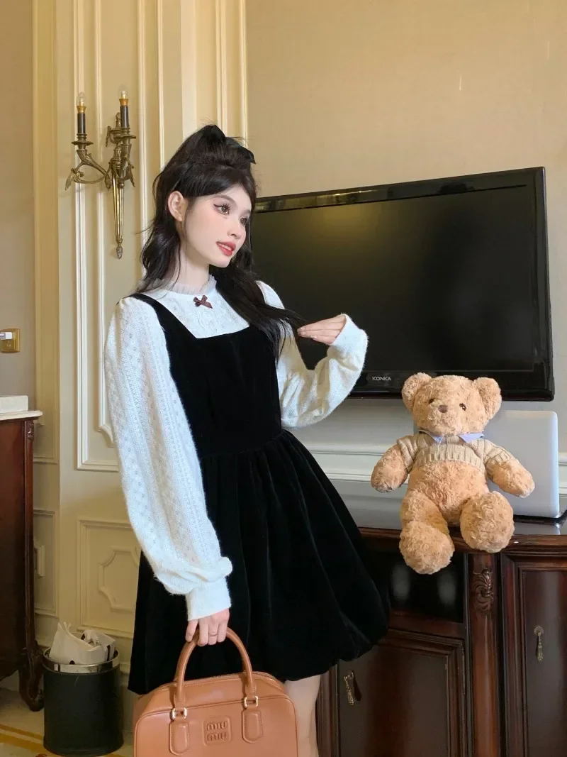 Милое контрастное платье в Корейском стиле MiiiiX Женский комплект из двух