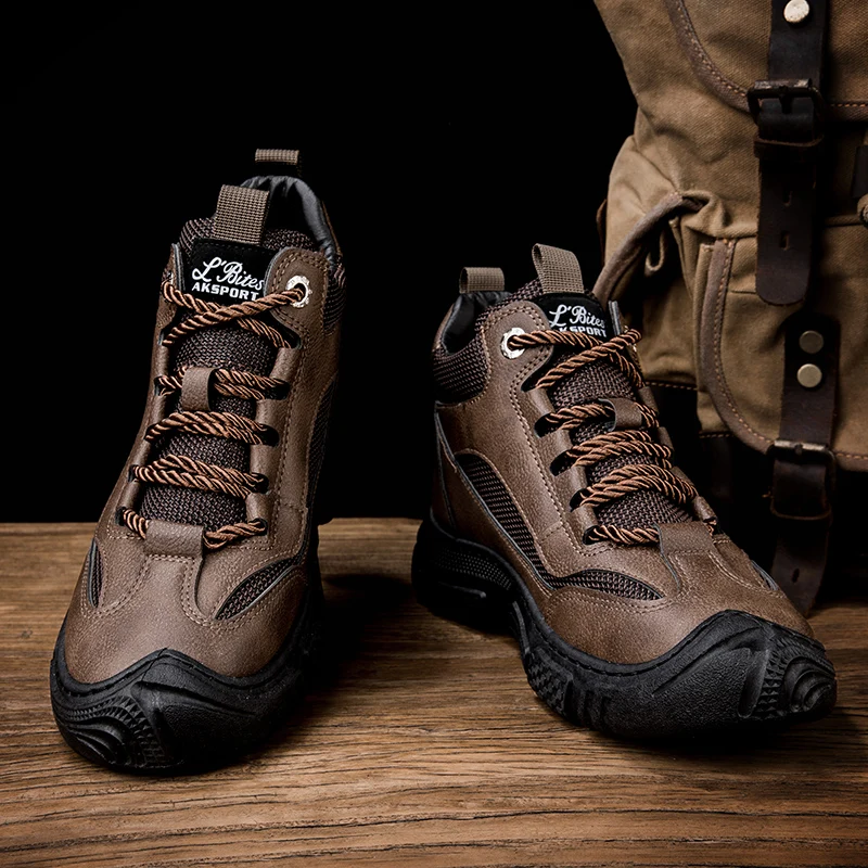 39-44# Men's Fashion Keep Warm High Ankles Hiking Shoes Camping Training Shoes Adult Youth Leisure Hiking Shoes