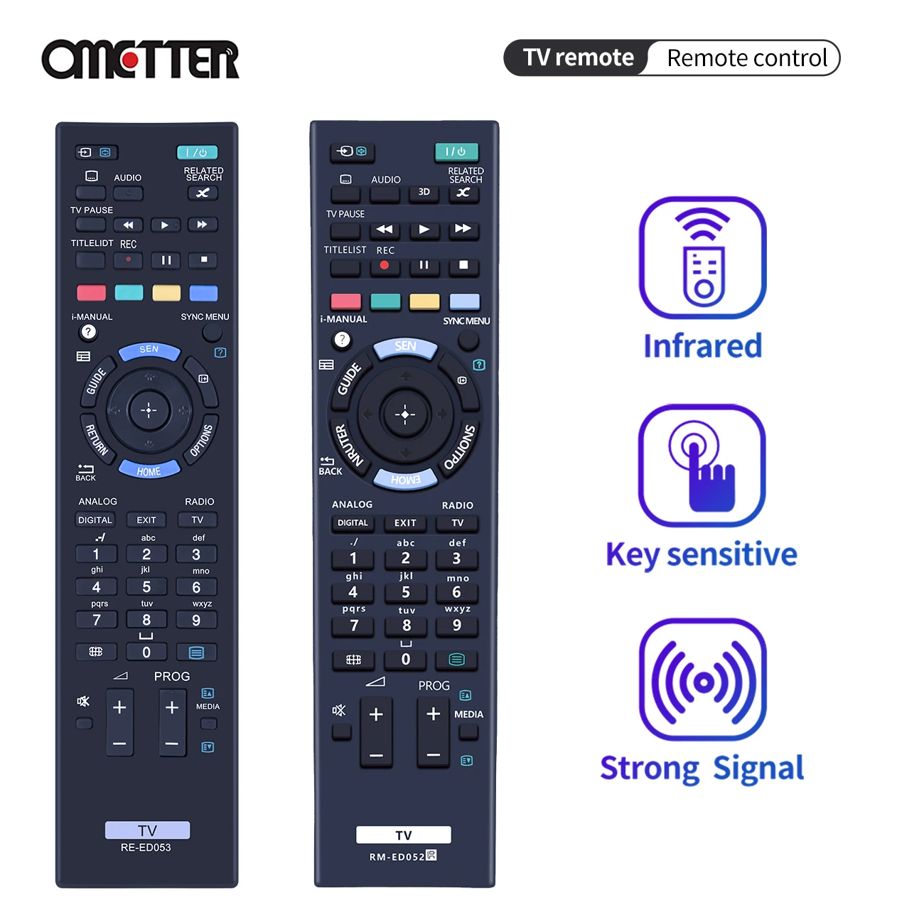 

New RM-ED053 RM-ED052 for Sony TV Remote Control KDL-32W600A KDL-24W605A KDL-32EX653 KDL-32EX500 KDL-50W656A KDL-32EX503 32EX504