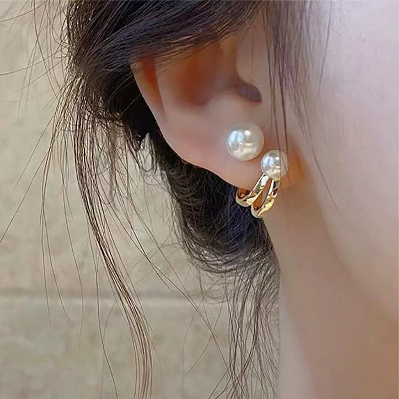 

Punk Rock Gold Color Clip Earrings No Piercing Trendy Link Chain Earcuffs Statement Cartilage Earrings for Women Party Jewelry