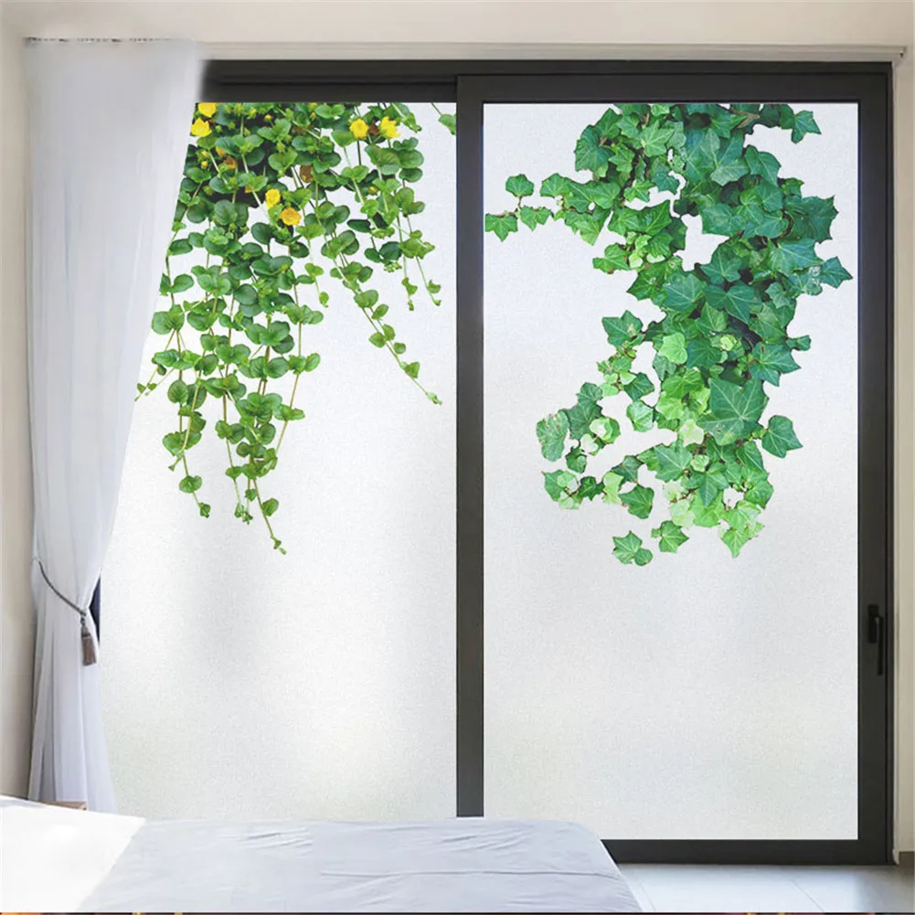 

Privacy Windows Film Decorative Vine Plant Stained Glass Window Stickers No Glue Static Cling Frosted Window Film window tint
