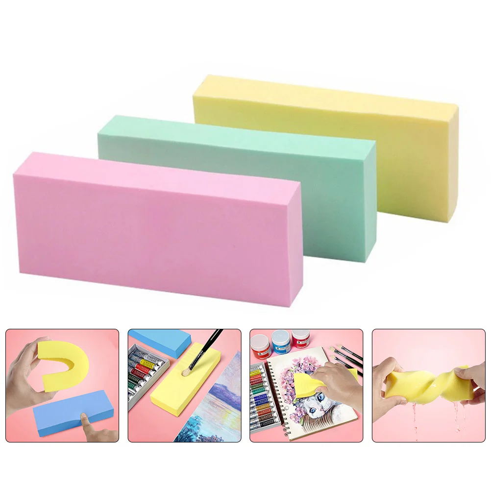 

Sponge Painting Sponges Watercolor Spong Stencil Crafting Density Craft Absorption Kitchen Brush Oil Yellow