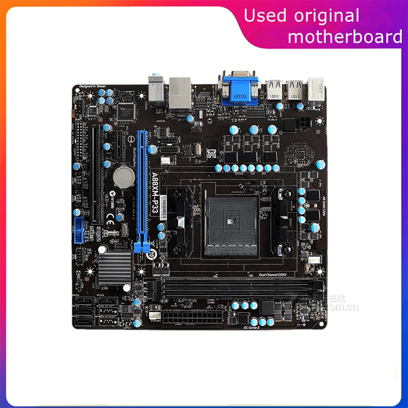 

Used FM2+ FM2 For AMD A88X A88XM-P33 Computer USB3.0 SATA3 Motherboard FM2b DDR3 Desktop Mainboard