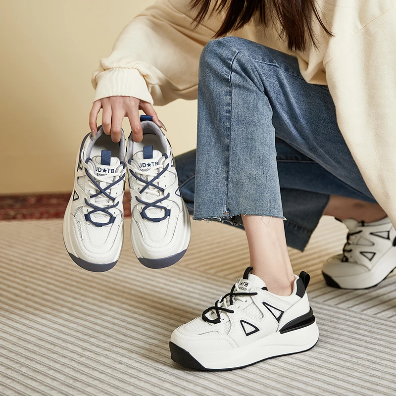 AIYUQI Genuine Leather Platform Sneakers Women 2023 New Sneakers Women Spring Light Breathable Women Casual Shoes