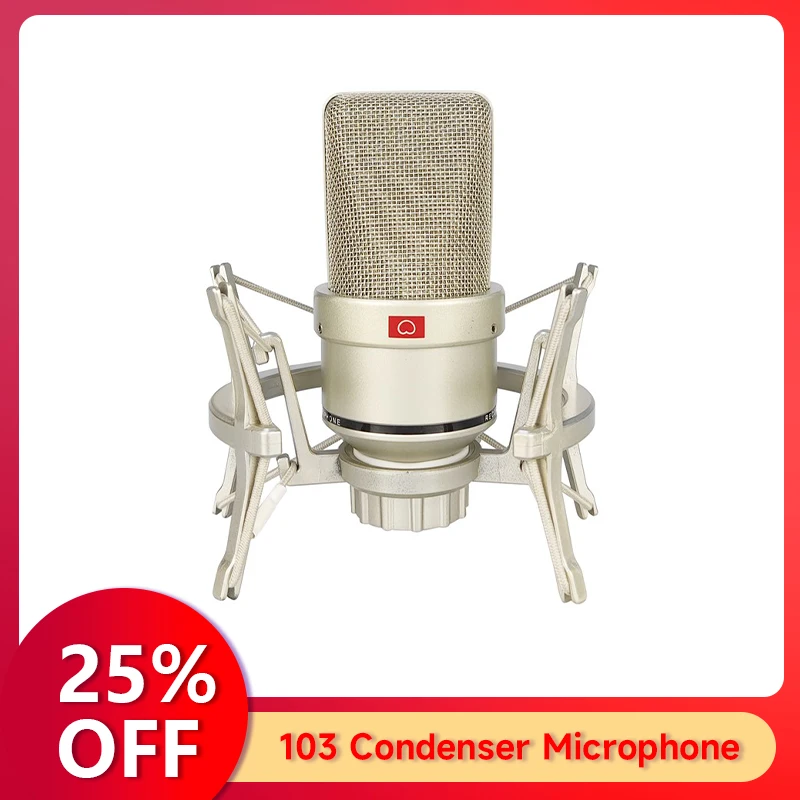 

103 Professional Condenser Metal Microphone Home Studio Recording Microphone For Computer Laptop Gaming Sound Card Podcast Live