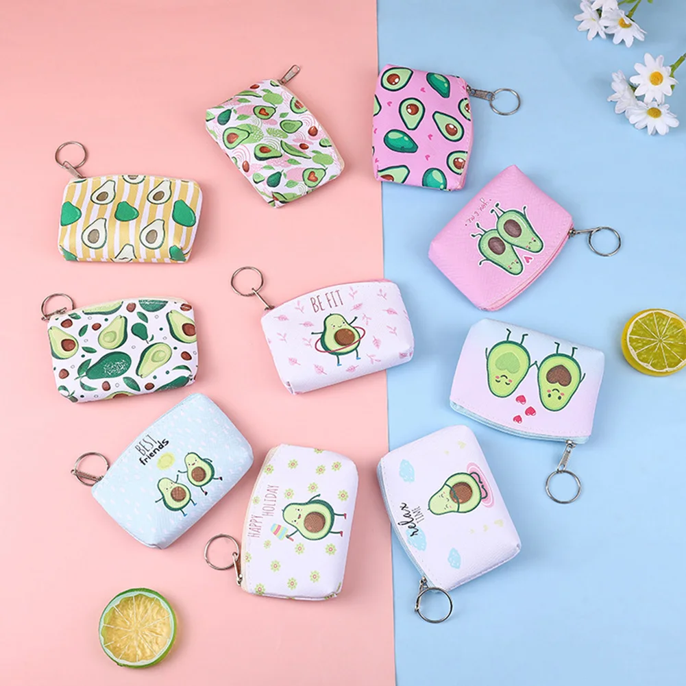 

Cute Avocado Coin Purses Japanese Zipper Money Storage Bag Women Small Wallets Kids Coin And Card Women's Wallet