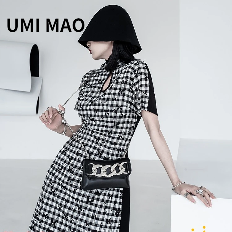 

UMI MA Yamamoto Dark Chinese National Tide Improved Cheongsam Design Sense Niche Short Dress Female Summer New Y2K