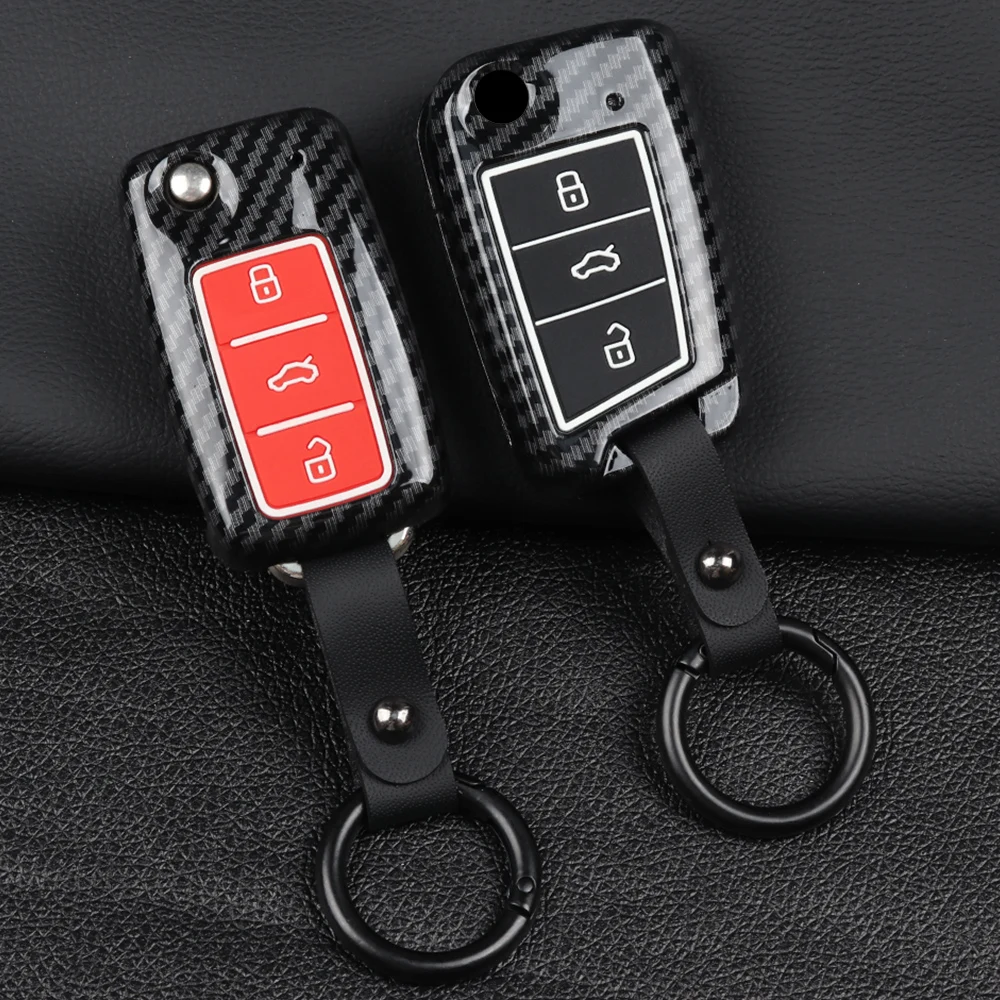 

For VW Tiguan Golf 4 5 6 7 MK4 MK5 MK6 MK7 Polo For Skoda Octavia 3 A5 A7 Seat Leon 2 5F MK2 MK3 Car Key Case Cover Accessories