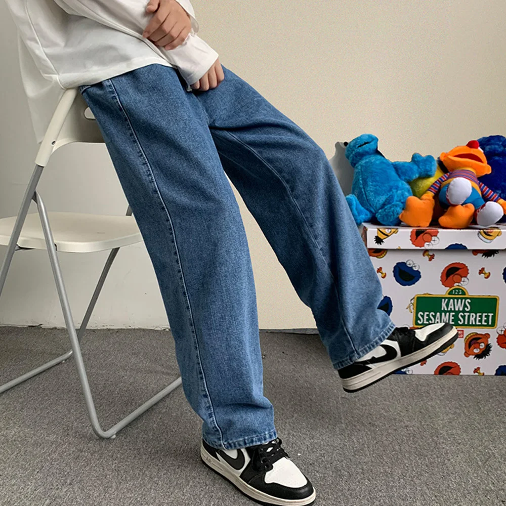 2023 New Spring Straight Baggy Jeans for Men Loose Wide Leg Pants Japanese Streetwear Black Trousers Male Luxury Clothing
