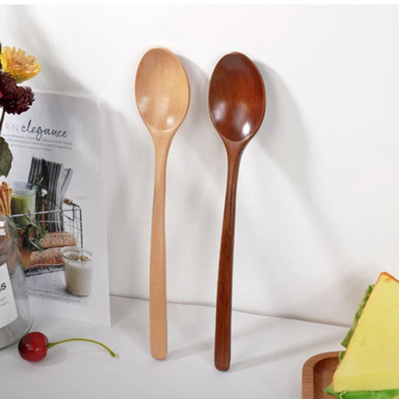 

Wooden Spoon For Eating Mixing Stirring Cooking Wood Soup Spoons Long Handle Spoon With Japanese Style Kitchen Utensil