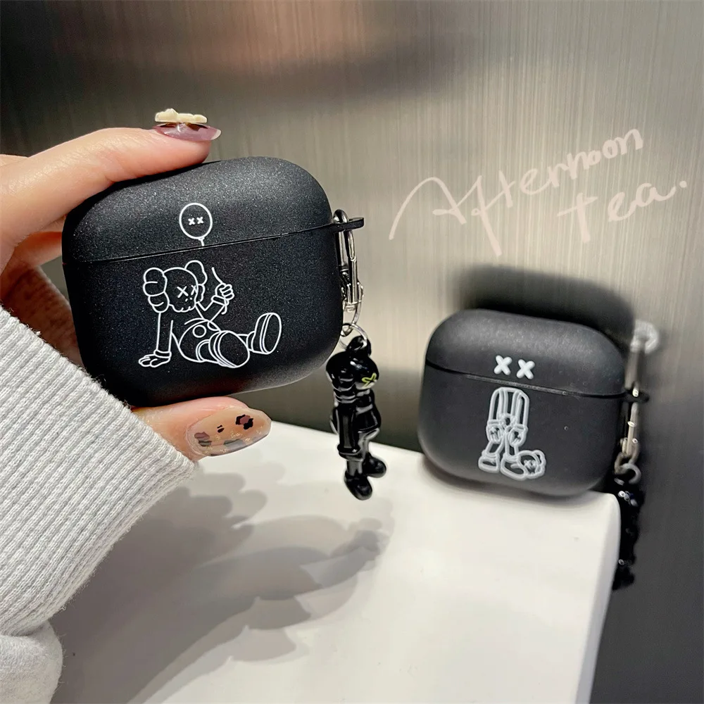 

Creative Black Trend Bear AirPods 3 Case Apple AirPods 2 Case Cover AirPods Pro Case IPhone Earphone Accessories Air Pod Case