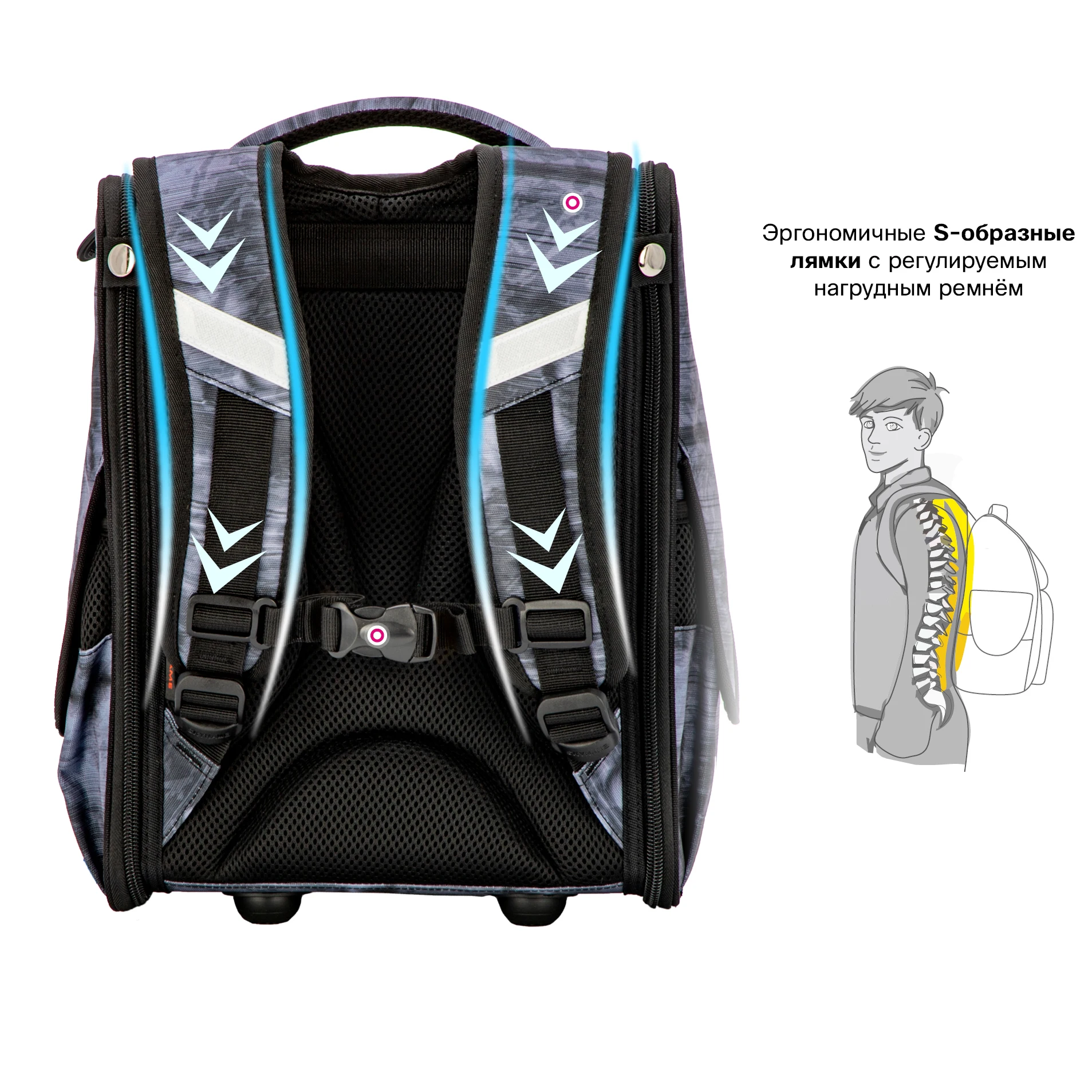 Ортопедический школьный рюкзак в новом стиле 2022 высококачественный с рисунком