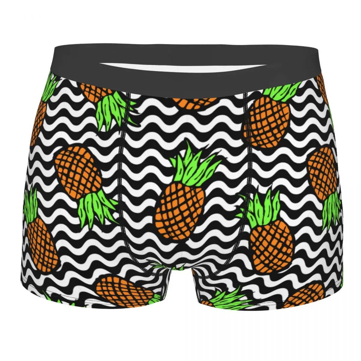 

Боксеры мужские мягкие, пикантное нижнее белье, длинные шорты-боксеры, с принтом ананаса, фруктов, шеврона, лето