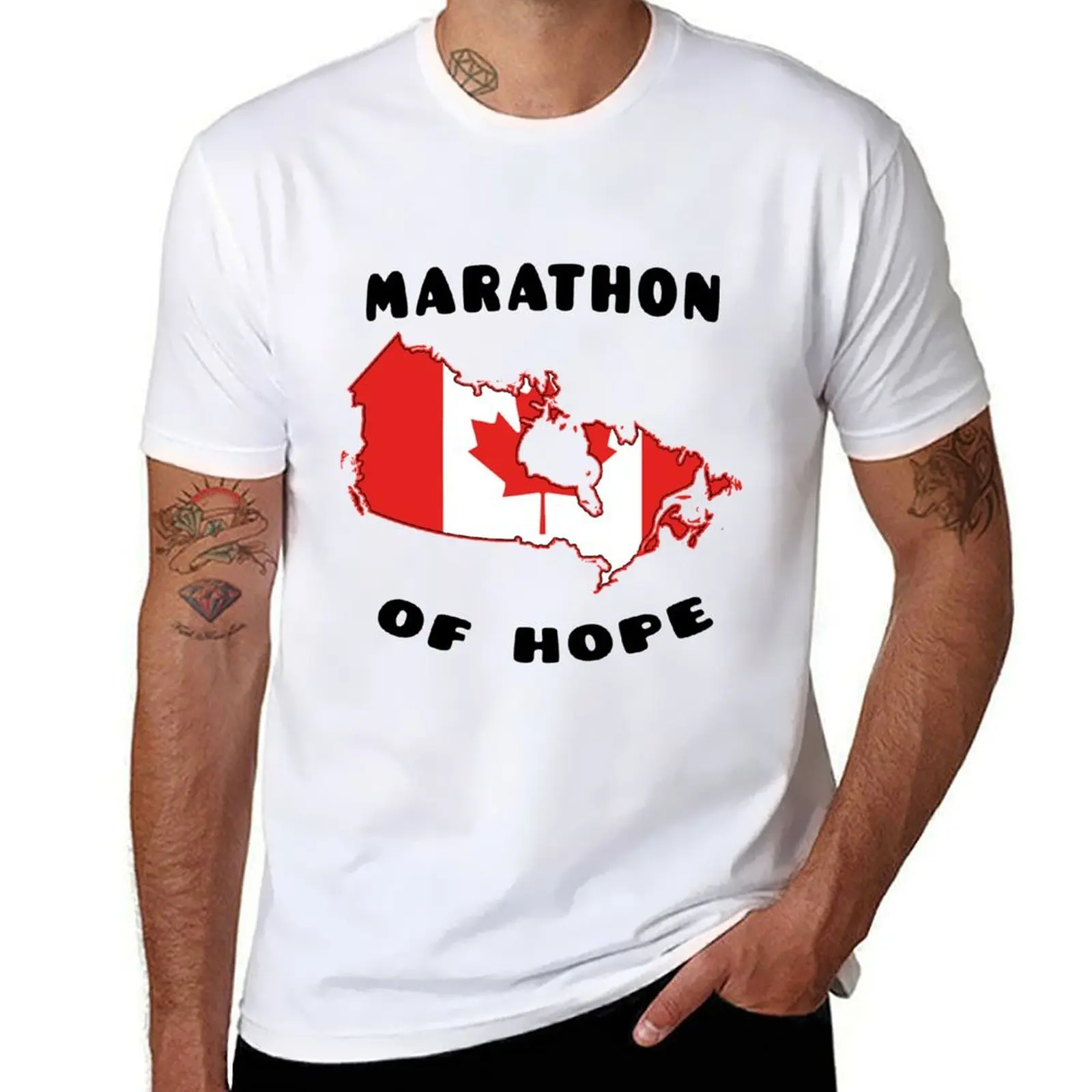 Футболка MARATHON OF HOPE мешковатые рубашки новое издание летняя компрессионная