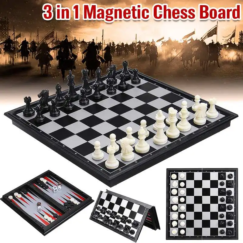 

Mini International Chess Folding Magnetic Plastic Chessboard Board Game Portable Kid Toy Portable Educational Kids Toys
