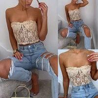 women sexy lace tanks tops with floral pattern skinny backless solid color cool summer clothing