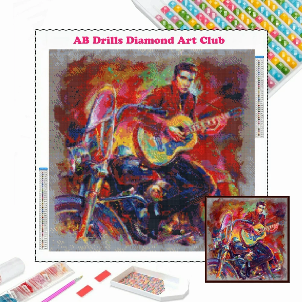 

Elvis Presley 5D DIY AB Drills Diamond Painting Rhinestones Famous Rock Singer Mosaic Embroidery Cross Stitch Crafts Home Decor