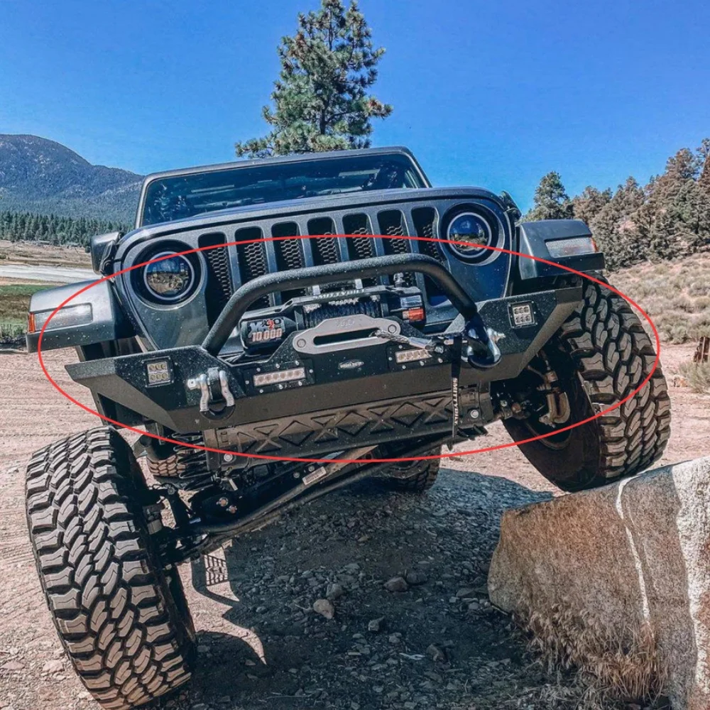 Черный стальной передний бампер с бычьей штангой для Jeep Wrangler JK 2007-2017 J40-3