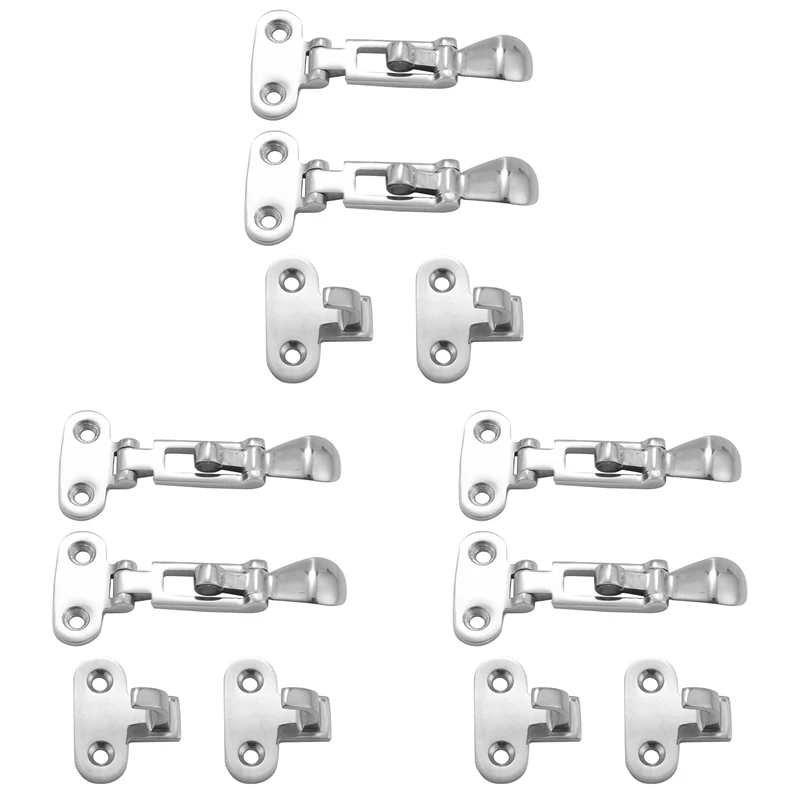 

HOT SALE 6Pcs Marine Boat Deck Lock Hasp 316 Stainless Steel Lockable Hold Down Clamp Anti-Rattle Latch Fastener Boat Yacht