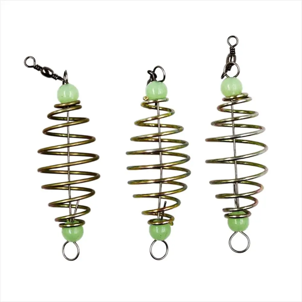 

5 Pcs/Set Fishing Bait Spring Lure Inline Hanging Tackle Stainless Steel Feeder Fishing Accessories Golden Fishing Tool