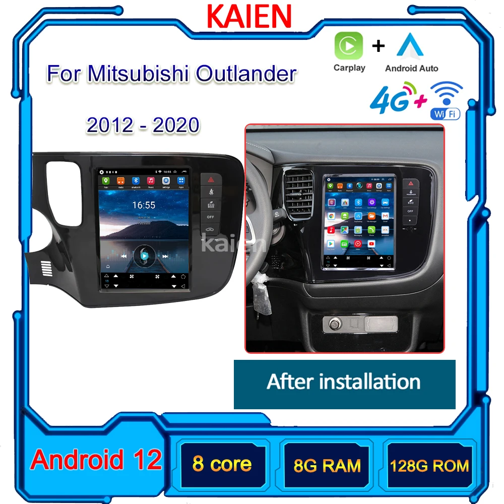 

KAIEN For Mitsubishi Outlander 2012-2021 Car Radio Android 12 Auto Navigation GPS Stereo Video Player DVD Multimedia 4G WIFI DSP