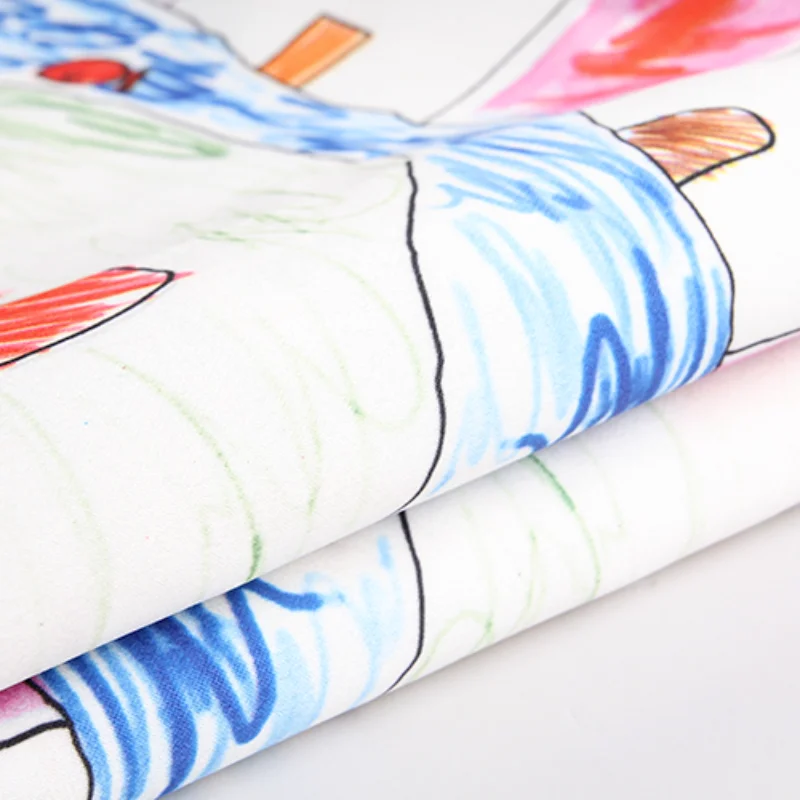 Ткань для платья с принтом из мультфильма граффити модная одежда родителей и