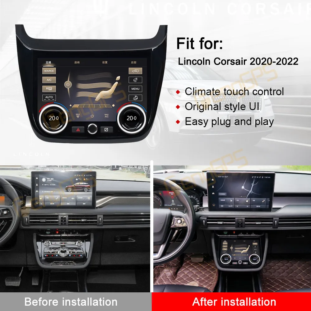 Купи AC Panel Air Conditioner Climate Control For Lincoln Corsair 2020 2021 2022 Touch Stereo Board Screen Headunit Original Style за 32,899 рублей в магазине AliExpress