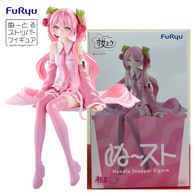 Фото В наличии: Фигурка FuRyu Noodle Stopper Hatsune Miku -Sakura Miku 2026- из ПВХ, 14 см, коллекционная модель аниме-персонажа №1